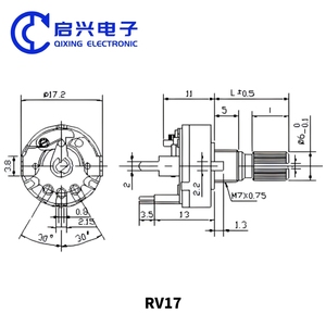 热销<span class=keywords><strong>RV17</strong></span> 5针旋转电位计
