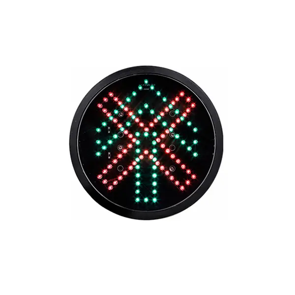 Luz de señal de tráfico de carril LED de 200mm con Cruz Roja y flecha verde