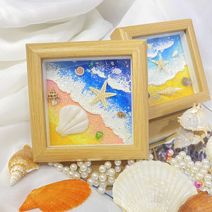 Sıcak satış kare Seashell fotoğraf çerçevesi doğal el sanatları ev dekorasyonu cilalı tekniği ile dayanıklı kabuk malzemeden yapılmış - Product Image 1