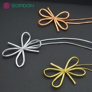 Gordon Ribbons Eco Friendly Gold <strong>Elastic</strong> <strong>Loop</strong> With <strong>Bow</strong> <strong>Customized</strong> Easy Cute <strong>Elastic</strong> <strong>Bow</strong> for Box Decorating - Product Image 3