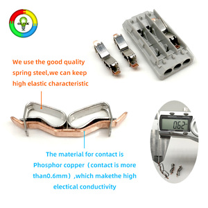 Quick Splice Copper Wire Wiring <strong>Push</strong>-In Butt Lever Connector Lighting Electric <strong>Terminal</strong> <strong>Block</strong> with <strong>Spring</strong> Power Distribution - Product Image 4