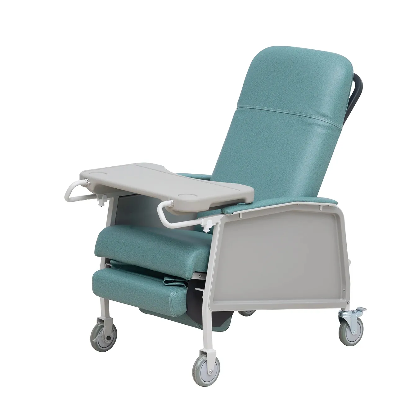 كرسي نقل دماء يدوي LR602 بثلاثة أوضاع كرسي طبي مع عمود IV وطاولة طعام