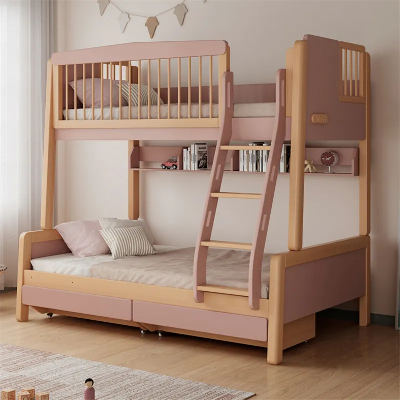 Fábrica Personalizado Hotel Home Móveis Parede Camas De Armazenamento De Madeira Encosto Quarto Cama Infantil com Drawersd