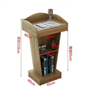 批发价格现代新型木质设计演讲讲台地板站立讲台前台柜台桌 - Product Image 4