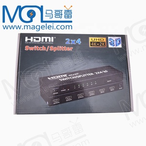 4k x 2k 30Hz 3D HDMI Switch Splitter 2 Eingänge 4 Ausgänge 2 In 4 Out Ultra HD 4k HDMI Matrix 2x4 Mit Fernbedienung Ir