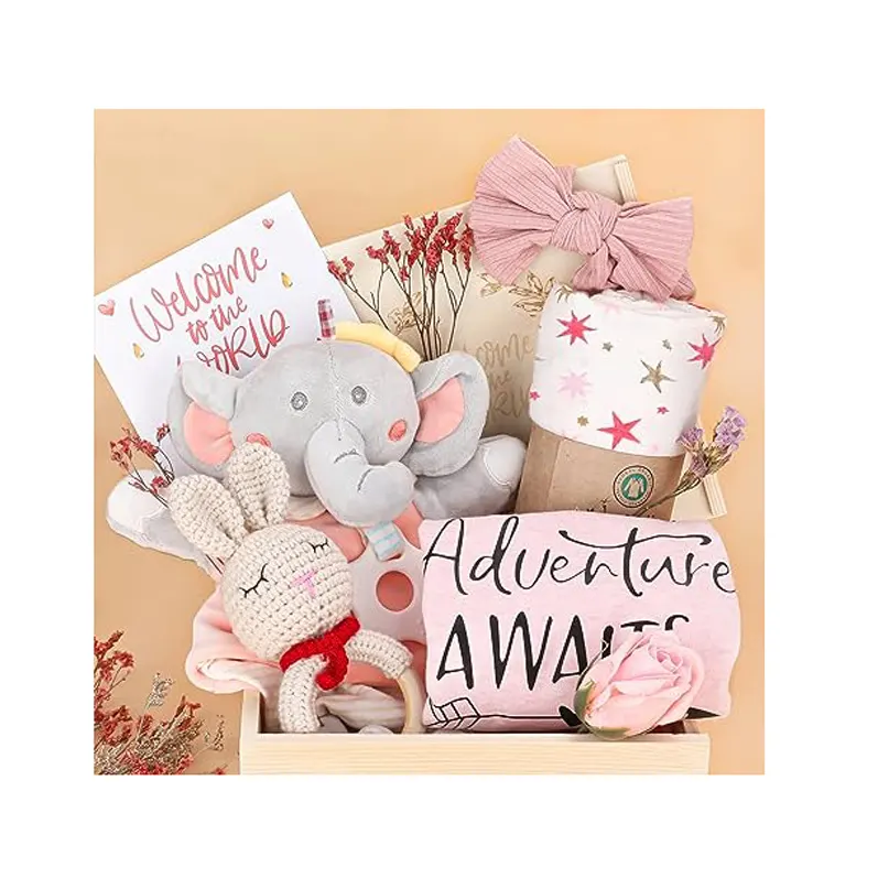 Promocional Baby Shower regalos conjunto mujer embarazada recién nacido bebé niña regalos regalo único bebé conjunto para pareja recién casados caja de boda