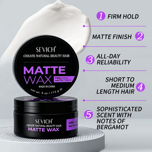 Sıcak satış berber kalite güçlü tutun doğal görünümlü hafif erkek mat saç şekillendirici pomad balmumu - Product Image 2