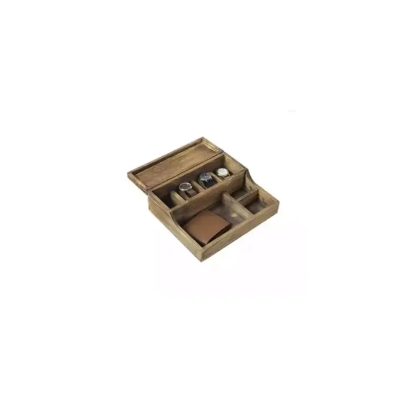 Vente chaude Boîte de rangement carrée en bois Sac à main créatif et boîte à bijoux pour montre et autres petits articles