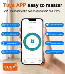 Smartier daire ev odası dijital şifre anahtarsız giriş Tuya App kontrol parmak izi biyometri güvenlik akıllı kapı kilidi - Product Image 2