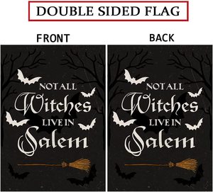 12,5x18 дюймов вертикальный двусторонний не все ведьмы живой в Салеме метла Хэллоуин Садовый флаг - Product Image 2