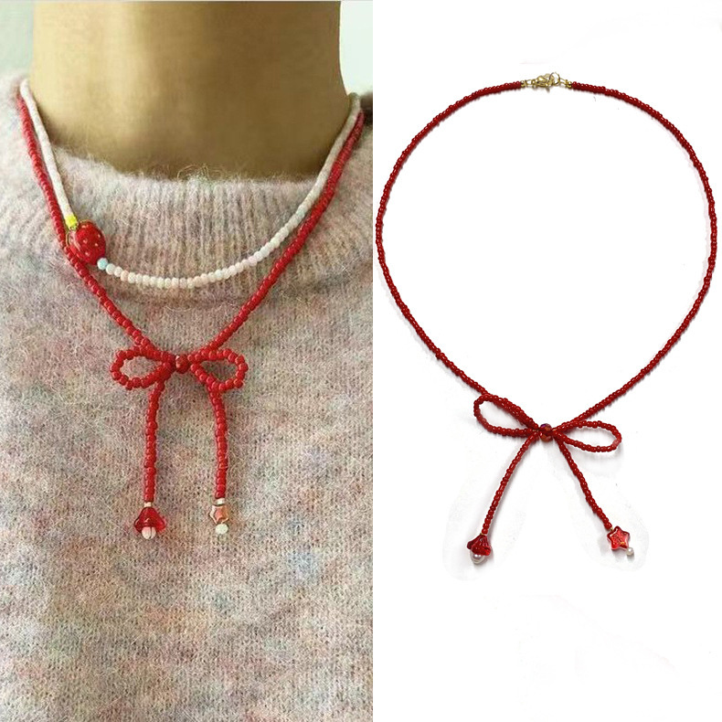 Collier rouge 43cm-peut prendre un bain