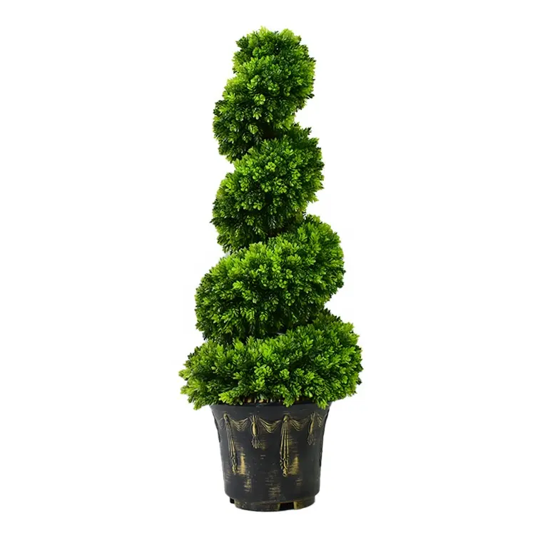 Arbre de noël artificiel en spirale, grande plante de bois, faux plante pour décoration intérieure, 3 pieds