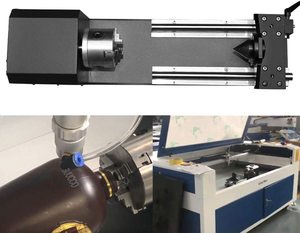 Поворотный Фрезерный станок с ЧПУ ось крепления для CO2 станок для лазерной резки и лазерной гравировки машина с 80 мм 3-кулачковый 2-фазный шаговый двигатель - Product Image 5