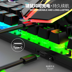 Ratón y teclado inalámbricos profesionales de alta calidad de 2,4 Ghz, interruptores de sensación mecánica, Mini teclados portátiles Multimedia de 87 teclas - Product Image 5