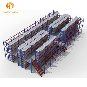 Sistemas de estanterías de pisos de entresuelo Q235B de acero de almacenamiento de almacén de diseño multinivel - Product Image 2