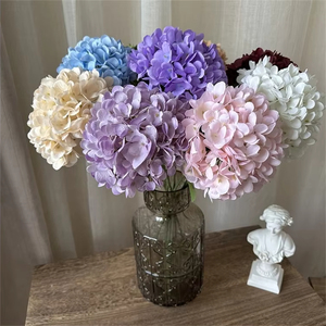 Hot Bán Nhân Tạo Hoa Đầu Duy Nhất Màu Trắng Màu Hồng Tú Cầu Lụa Tú Cầu Hoa Cho Đám Cưới Đảng Trang Trí Nội Thất - Product Image 5