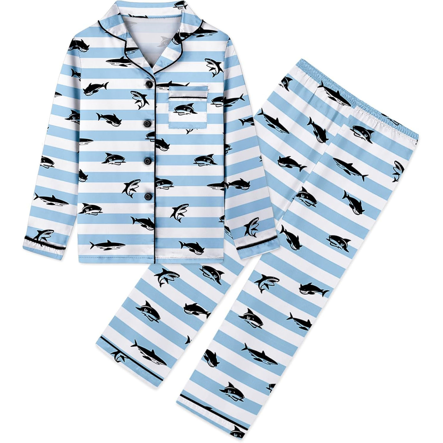 Requin rayé bleu et blanc