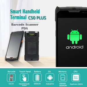 Lector de código QR 2D Android terminal de mano PDA Android escáner de código de barras pdas con dispositivo lector RFID NFC C50 Plus