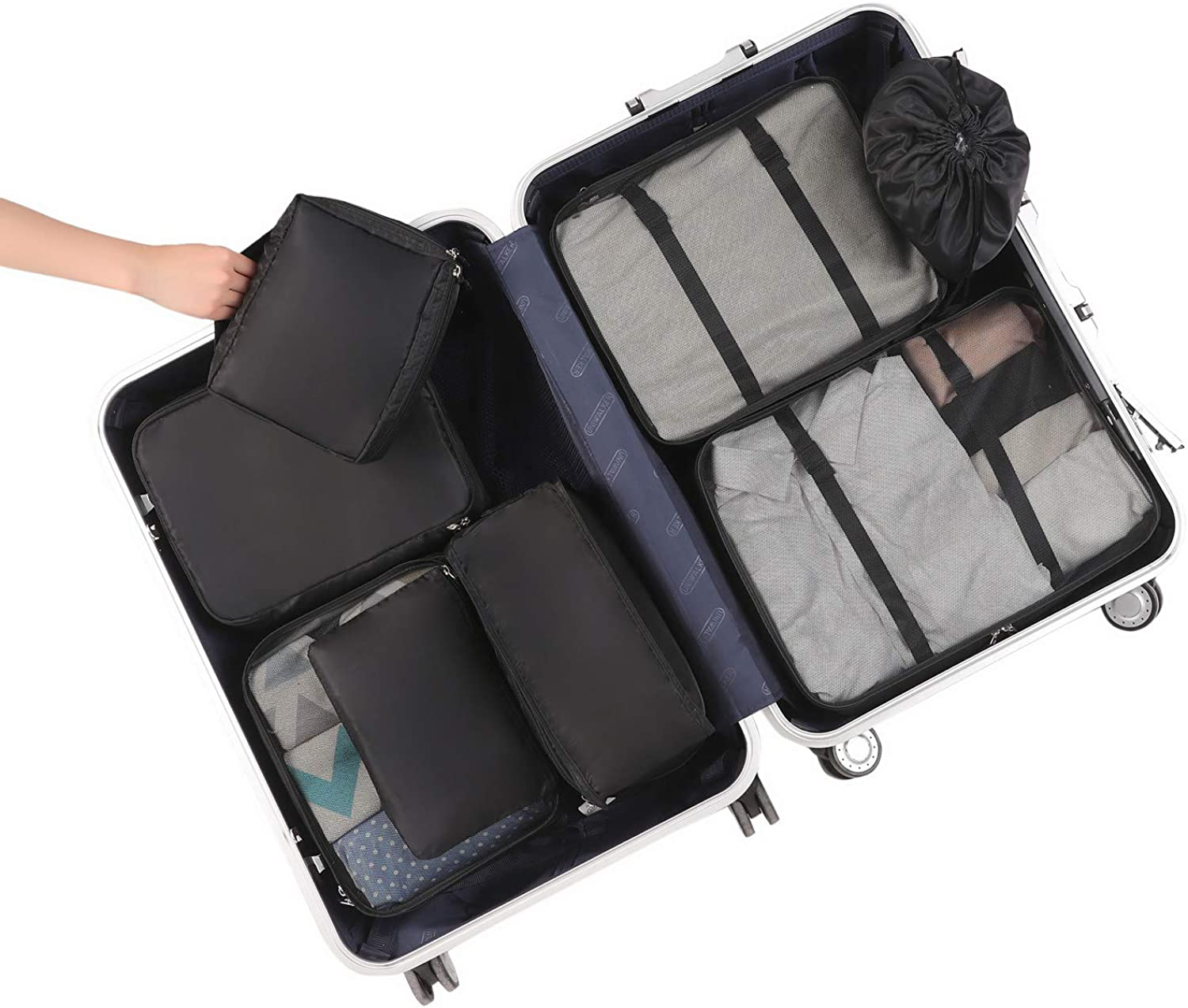 8 pièces Cubes d'emballage pour valise organisateurs d'emballage de bagages légers pour accessoires de voyage