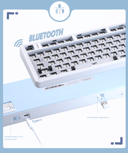 ZUOYA LS01 Gamer Keyboard Kit Hot-Swap 3Mode USB/2,4G/Bluetooth Teclado inalámbrico RGB Estructura de junta retroiluminada - Product Image 3