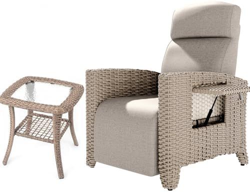 Marrnalmond tumbona 1 left auxiliary table brown