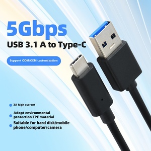 สายดาต้า USB3.1 Type-C 5Gbps พร้อมแจ็กเก็ต PVC ยาว1เมตรชาร์จ3A ฮาร์ดไดรฟ์ USB ไปยังหูฟังโทรศัพท์ที่รองรับ Type-C - Product Image 5