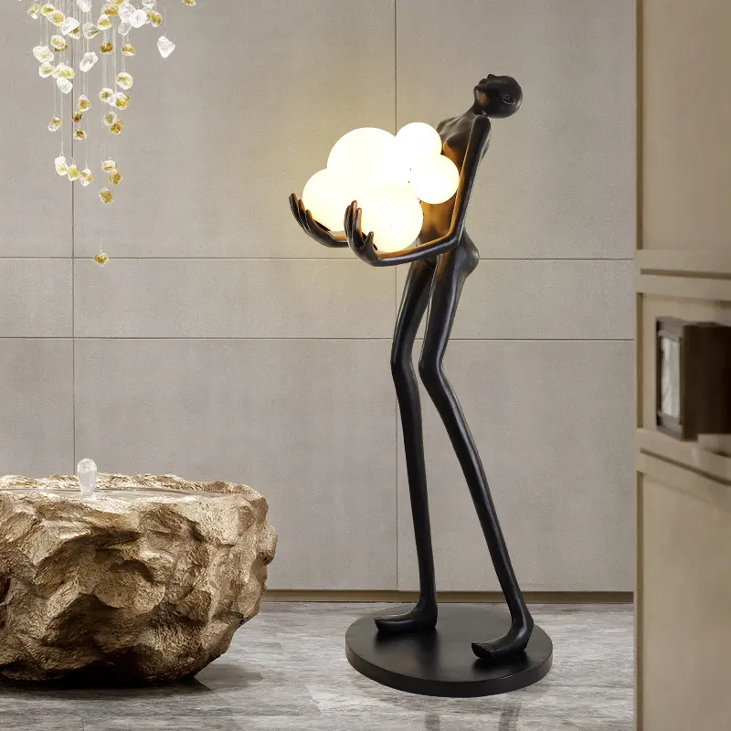 Tối giản nghệ thuật trang trí góc đứng tầng ánh sáng khách sạn phòng khách Bắc Âu hiện đại nhựa điêu khắc dẫn đèn sàn