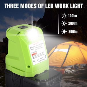 Ryobi14.4-18Vリチウム電池アダプター用ポータブルLEDライトバッテリーアダプターRyobiUSB充電器アダプター用LEDライト充電器 - Product Image 5