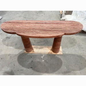 OEM ODM โต๊ะคอนโซลเคลื่อนที่สีแดง travertine โต๊ะทางเข้าห้องโถงแบบโมเดิร์น - Product Image 1