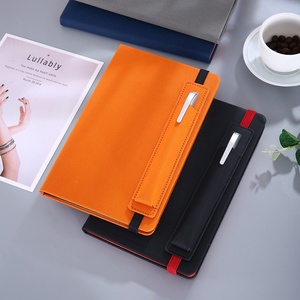 Customizable A5 Leather <strong>Notebook</strong> <strong>with</strong> Pen 100 Sheets <strong>Notebook</strong> <strong>with</strong> Embossing Gold Foil Stamping for Class&amp;Meeting <strong>Notes</strong> and Gift