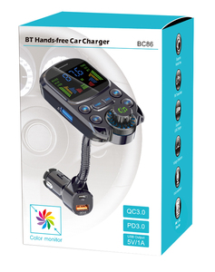 ร้อนขายเครื่องชาร์จแบลูทูธในรถยนต์ PD3.0 QC3.0 เครื่องส่งสัญญาณ FM ชาร์จเร็วพร้อมหน้าจอสีสันสดใส BC86 - Product Image 6
