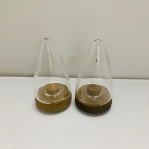 キッチン用コルク付きホウケイ酸透明円錐形ガラスソルトペッパーセットカスタムメイド高品質 - Product Image 6