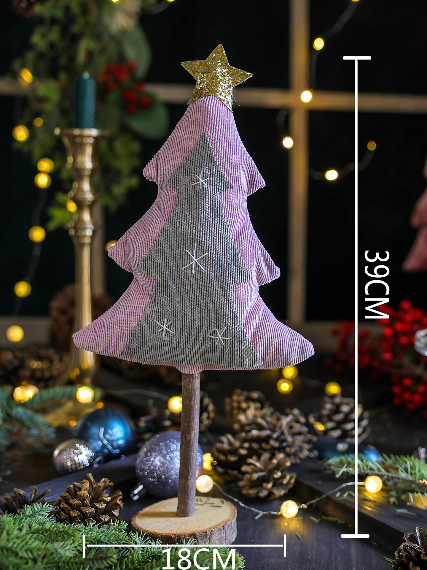 Powdery Art Vertical Striped Christmas Tree Large