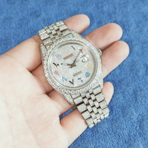 Đồng hồ nam Blingbling CZ Bustdown thương hiệu cao cấp 41mm với bộ máy tự động, toàn bộ mặt được đính đá, đồng hồ cơ khí đeo tay dành cho nam - Product Image 4