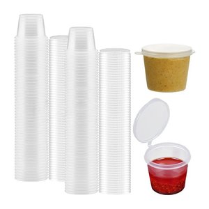 1 Oz 1.5 Oz 2 Oz 3 Oz 4Oz 5 Oz restoran tek kullanımlık kısmi küçük plastik kaplar sos kapaklı kupa - Product Image 6