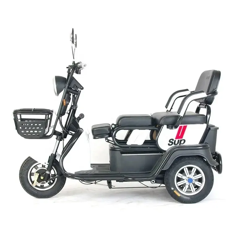 Scooter elétrico multifuncional econômico para agricultura, 3 rodas, triciclo, auto-riquixá, 60V, desenho aberto, ecológico, fácil