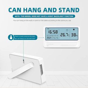 Touch Control LED <strong>Large</strong> Screen Thermometer <strong>Hygrometer</strong> With Weather Date/Time Alarm Clock USB Charging Digital Humidity Meter - Product Image 5
