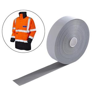 Grey 100% polyester ánh sáng phản xạ Băng dải phản quang vải cho quần áo - Product Image 4
