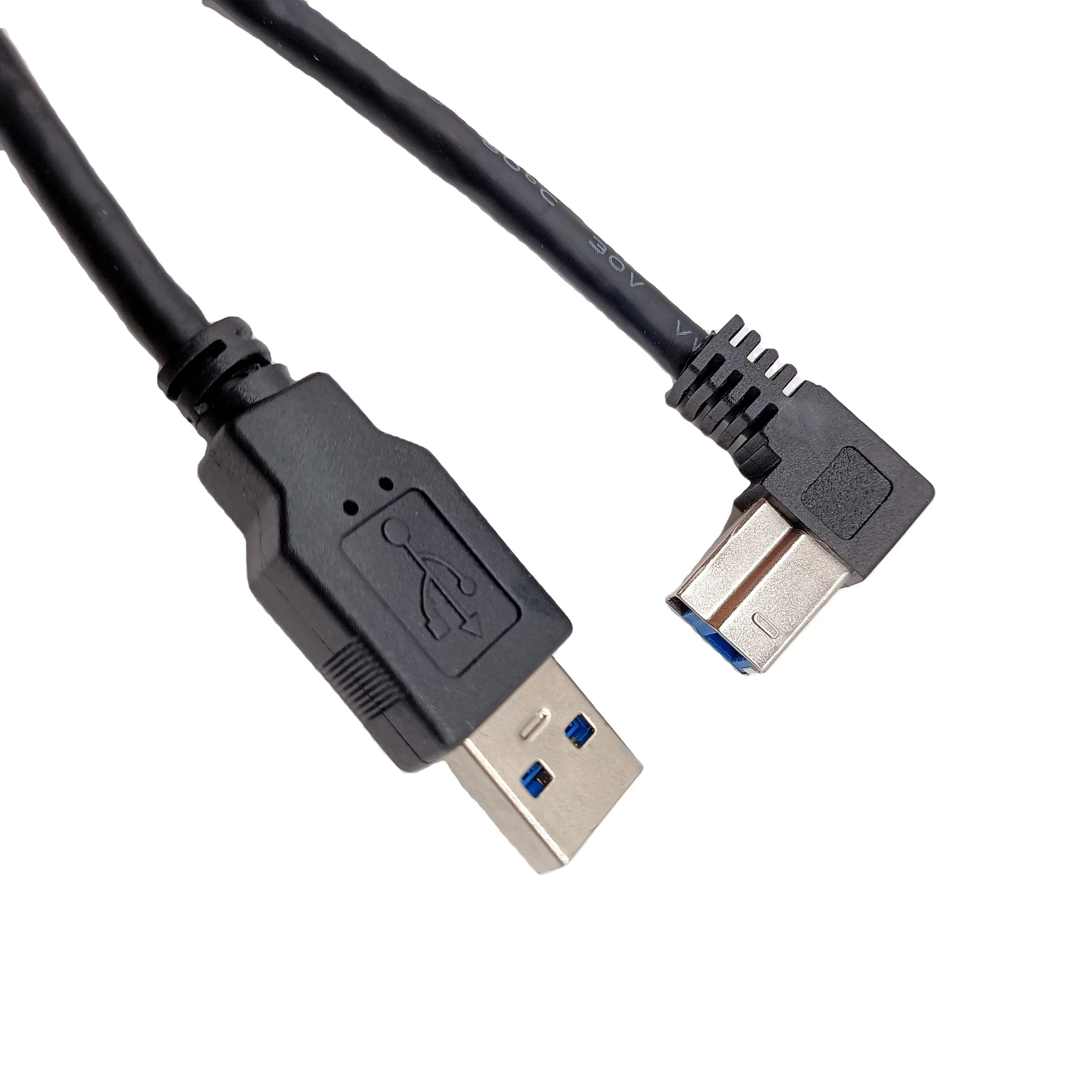 90 derece dik açı yazıcı USB kablosu kordon USB 3.0 kablo tip A erkek B erkek yazıcı tarayıcı USB kablosu