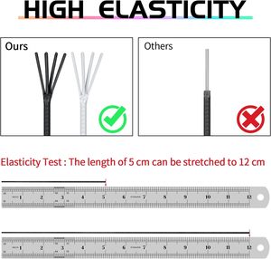 High Temperature Resistant Black White <strong>Colorful</strong> Drawstring <strong>String</strong> Rubber 1mm Elastic Cord for Jacket Jewelry Making - Product Image 3