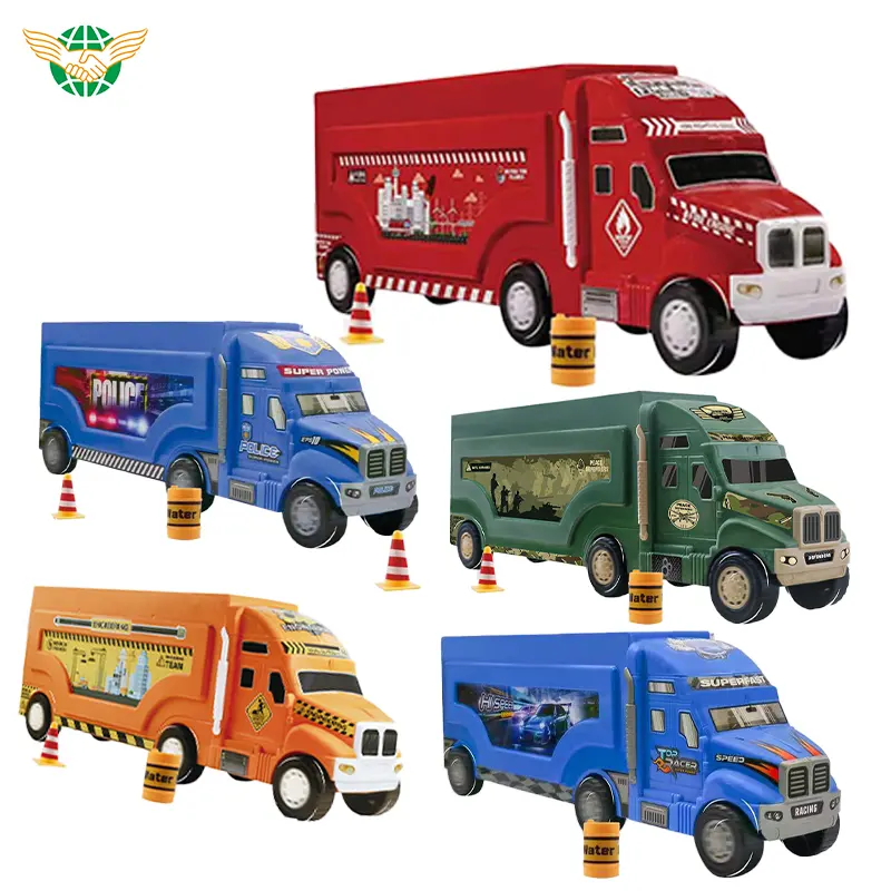 Brinquedo de caminhão de reboque de transporte fundido em liga com coleção de som e luz e presente criativo para entusiastas do automóvel
