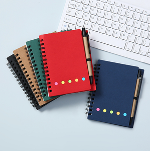 Kraft papier Cover Notepad Spiral Notebook mit Stift Haft notiz - Product Image 2
