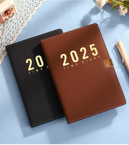2025 personalizado negocios PU cuero oficial Agenda planificador calendario cuaderno A5 inglés español Bloc de notas diario cuaderno - Product Image 4
