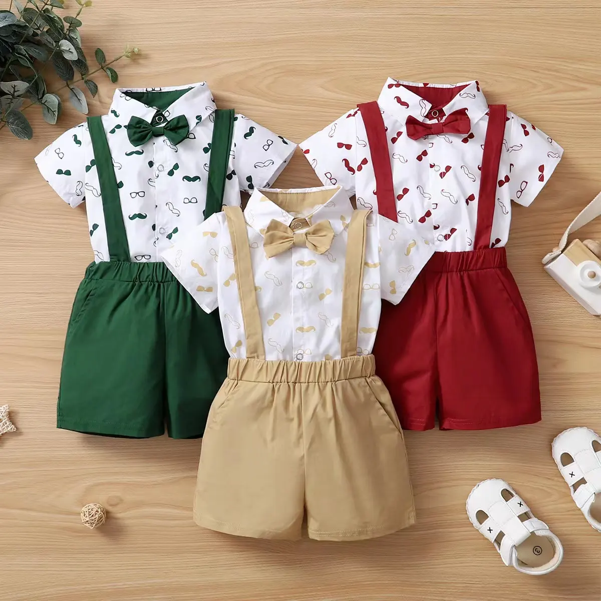 Conjunto de ropa para bebés recién nacidos, trajes formales infantiles, camisetas con lazo, monos, pantalones cortos, trajes para fiestas y bodas