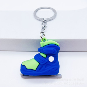 Moda sapato chaveiro criativo simulação patins pingente 3d mini esportes patins de gelo chaveiro