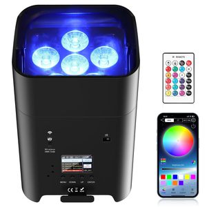 Luz Par inalámbrica recargable 6X18W RGBWA + UV con batería Uplights DMX512/APP/Control remoto luces de escenario activadas por sonido - Product Image 1