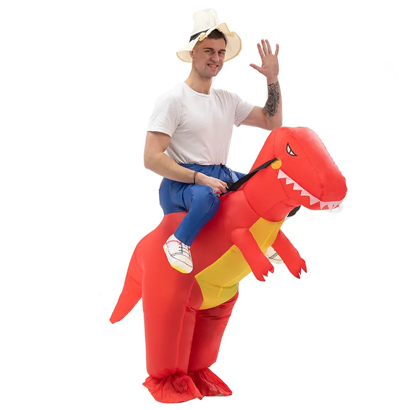 Disfraz de dinosaurio inflable para niños y adultos, disfraz Original estándar