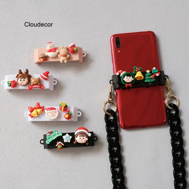 Novo Cartoon Mobile Phone Back Clip Para Strap Holder Acessórios Do Telefone Bonito Cor Simples Handmade Escalável Ajustável Clipe Traseiro