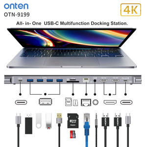 Onten 12 in 1 Hub çok fonksiyonlu yerleştirme istasyonu ile USB 3.0 PD şarj RJ45 Gigabit USB Hub dizüstü yerleştirme istasyonu OTN-9199 - Product Image 6