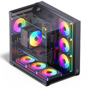 SNOWMAN CS015PRO ATX Gaming <strong>PC</strong> <strong>Case</strong> 7 Fans 3 Sides Tempered Glass Steel Panel Back USB Port Material Assembling Computer <strong>Case</strong> - Product Image 3